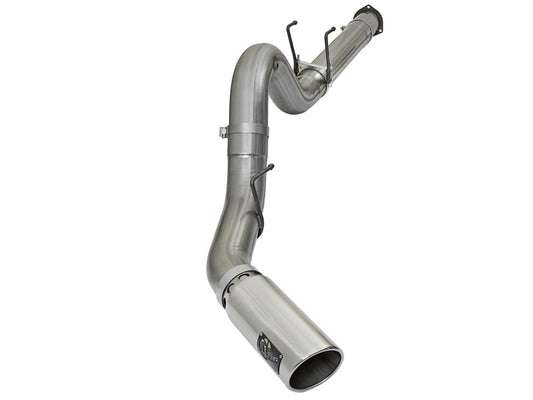 aFe LARGE BORE HD 5in 409-SS DPF-Back Exhaust w/Polished Tip 2017 Ford Diesel Trucks V8 6.7L (td) - Burkken Auto Parts