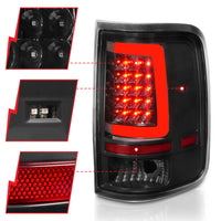 ANZO 2004-2006 Ford F-150 LED Tail Lights w/ Light Bar Black Housing Clear Lens - Burkken Auto Parts