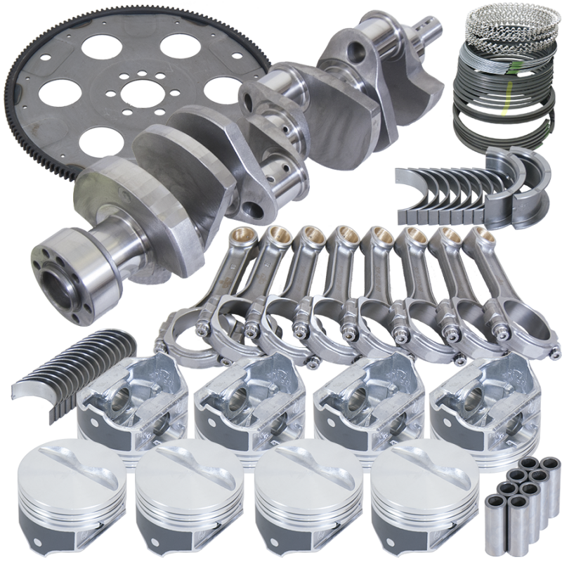 Eagle Chevy 350 1Pc 3.750in Crank 5.700in I-Beam Rods 4.000in Pistons 153 Tooth FP Balanced Assembly - Burkken Auto Parts
