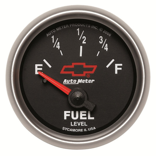 Autometer GM Bowtie Black 2-1/16 Fuel Level, 0-90 , Air-Core 8-18V - Burkken Auto Parts