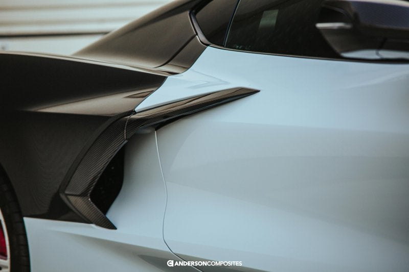 Anderson Composites 20-21 Chevrolet Corvette C8 Stingray Carbon Fiber Side Scoops - Burkken Auto Parts