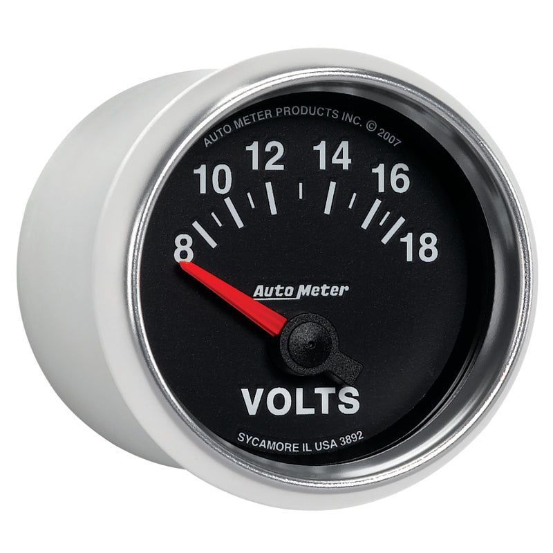 Autometer GS 52mm 8-18 Volts Short Sweep Electronic Voltmeter Gauge - Burkken Auto Parts