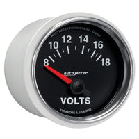 Autometer GS 52mm 8-18 Volts Short Sweep Electronic Voltmeter Gauge - Burkken Auto Parts
