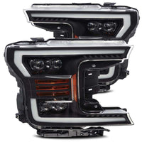 AlphaRex 18-19 Ford F-150 NOVA LED Proj Headlights Plank Style Matte Black w/Activ Light/Seq Signal - Burkken Auto Parts