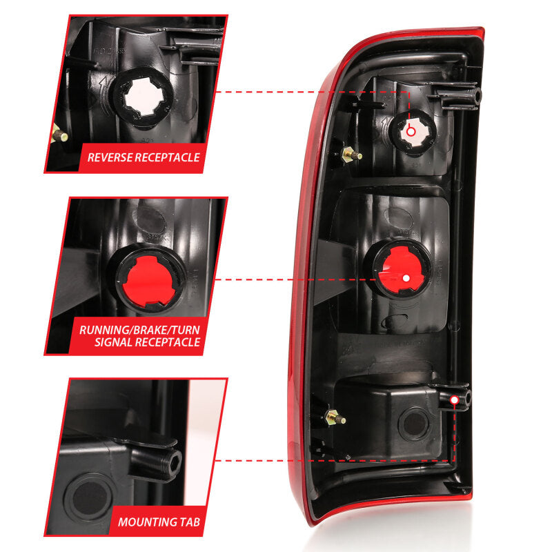 ANZO 2008-2016 Ford F-250 Taillight Red/Clear Lens (OE Replacement) - Burkken Auto Parts