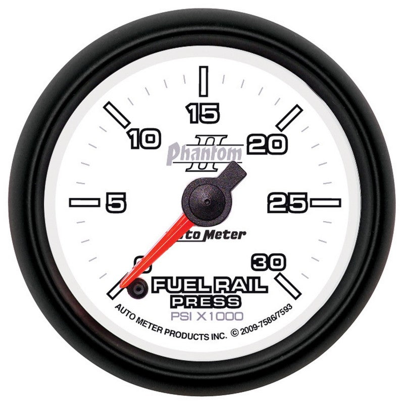 AutoMeter Gauge Rail Pressure (Ram 6.7L) 2-1/16in. 30Kpsi Digital Stpr Mtr Phantom II - Burkken Auto Parts