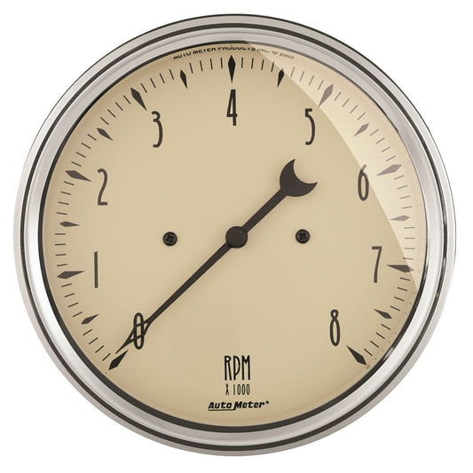 Autometer 5in Antique Beige In-Dash 8K RPM Tachometer Gauge - Burkken Auto Parts