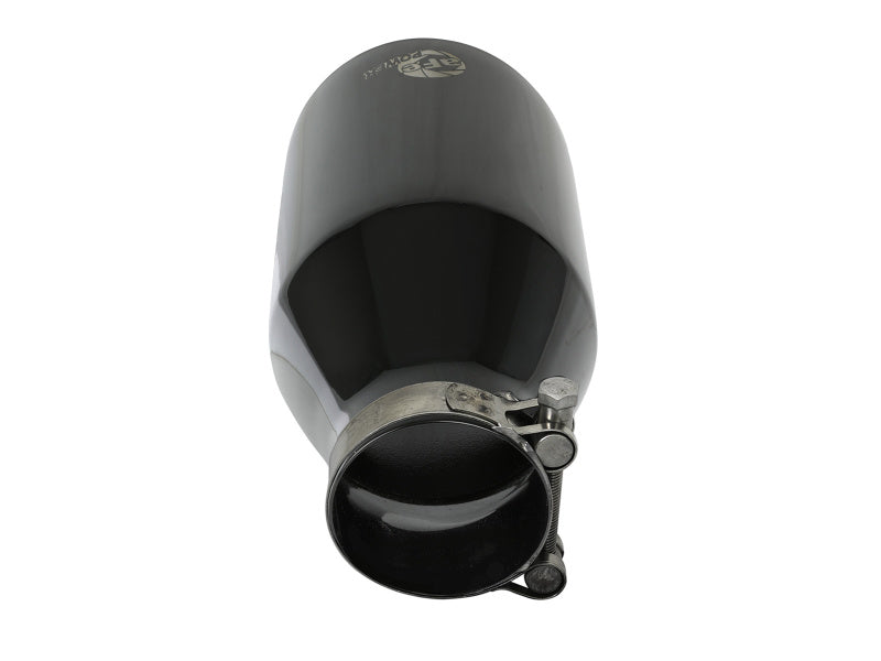 aFe MACH Force-Xp 409 SS Clamp-On Exhaust Tip 2.5in. Inlet / 4.5in. Outlet / 9in. L - Black - Burkken Auto Parts