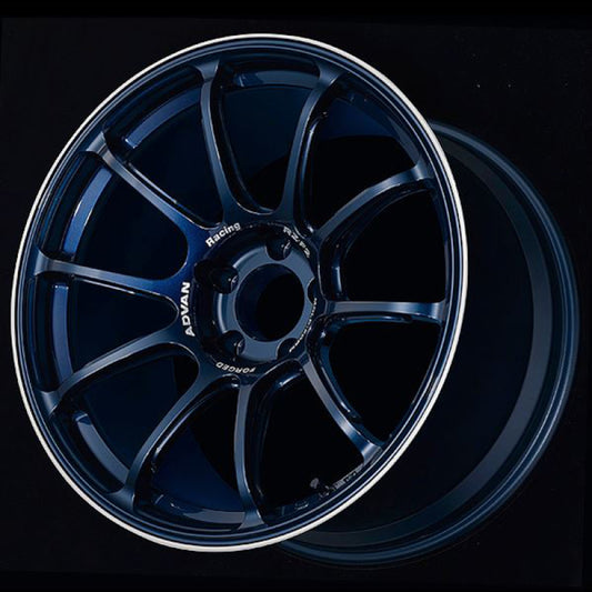 Advan RZ-F2 18x10.0 +35 5-114.3 Racing Titanium Blue & Ring Wheel - Burkken Auto Parts