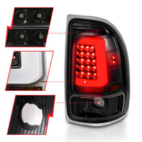 ANZO 1997-2004 Dodge Dakota LED Taillights Black Housing Clear Lens Pair - Burkken Auto Parts