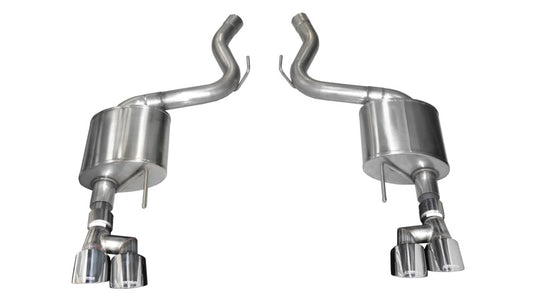 Corsa 18-19 Ford Mustang 5.0L 3in Touring Axle-Back Dual Rear Exit 4in Polished Pro-Series T - Burkken Auto Parts