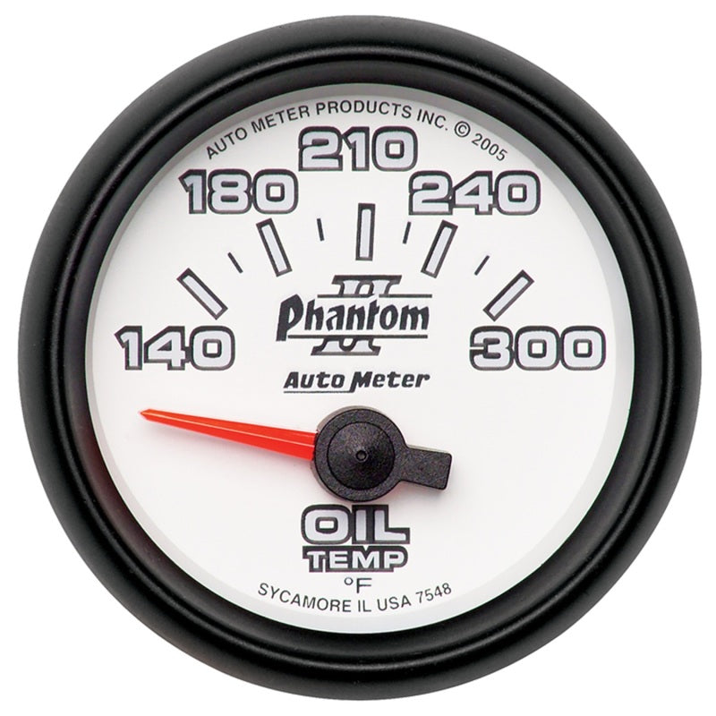 Autometer Phantom II 52mm Short Sweep Electronic 140-300 Deg F Oil Temperature Gauge - Burkken Auto Parts