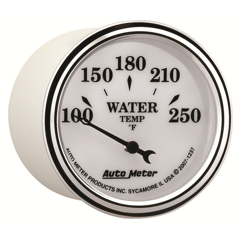 AutoMeter Gauge Water Temp 2-1/16in. 250 Deg. F Elec Old Tyme White II - Burkken Auto Parts