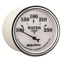 AutoMeter Gauge Water Temp 2-1/16in. 250 Deg. F Elec Old Tyme White II - Burkken Auto Parts