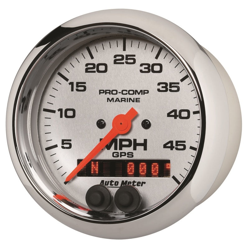 Autometer Marine Chrome Ultra-Lite 3-3/8in 50MPH GPS Speedometer Gauge - Burkken Auto Parts