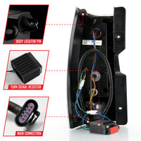 ANZO 2007-2014 Chevy Tahoe LED Taillight Plank Style Black w/Clear Lens - Burkken Auto Parts