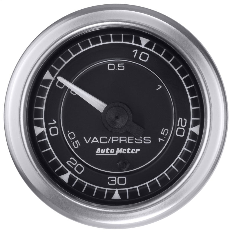 Autometer Chrono 2-1/16in 30INHG-30PSI Vaccum/Boost Gauge - Burkken Auto Parts