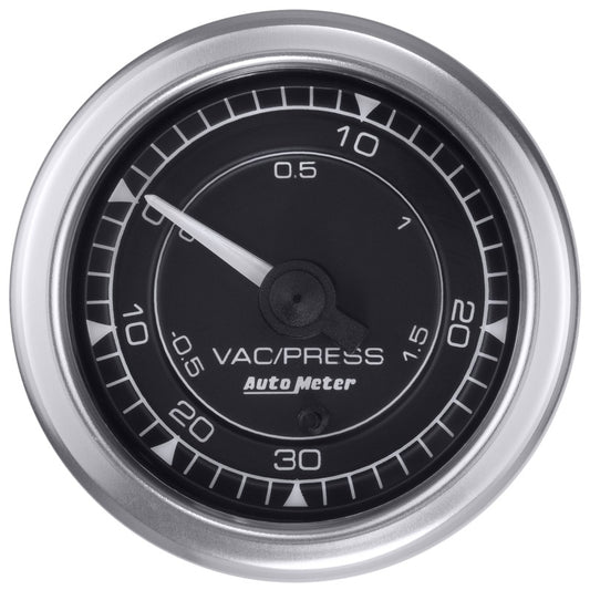 Autometer Chrono 2-1/16in 30INHG-30PSI Vaccum/Boost Gauge - Burkken Auto Parts