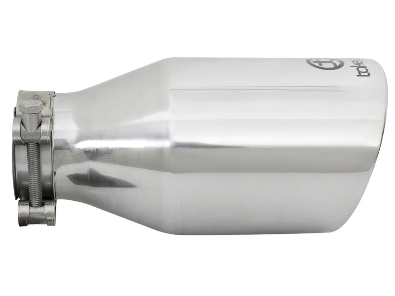aFe Takeda 304 Stainless Steel Clamp-On Exhaust Tip 2.5in. Inlet / 4.5in. Outlet / 9in. L - Polished - Burkken Auto Parts