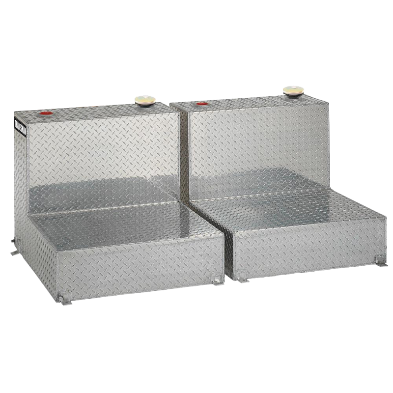 Tradesman Aluminum Twin L-Shape Liquid Storage Tank (96 Gallon Capacity) - Brite - Burkken Auto Parts