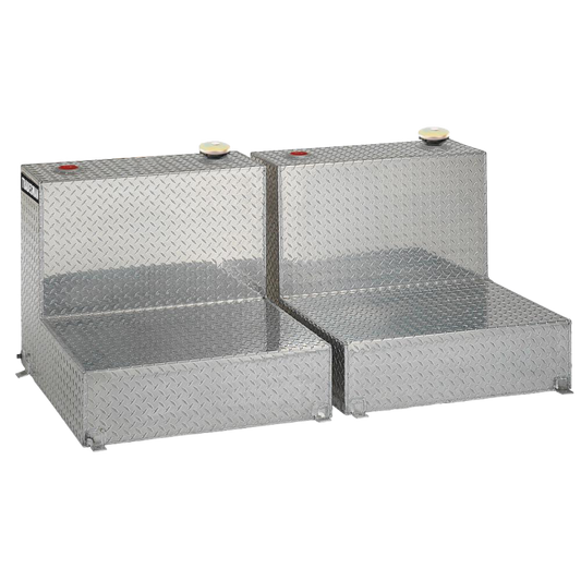 Tradesman Aluminum Twin L-Shape Liquid Storage Tank (96 Gallon Capacity) - Brite - Burkken Auto Parts