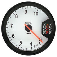 Autometer Stack Clubman Tachometer 80mm 0-10K RPM - White - Burkken Auto Parts