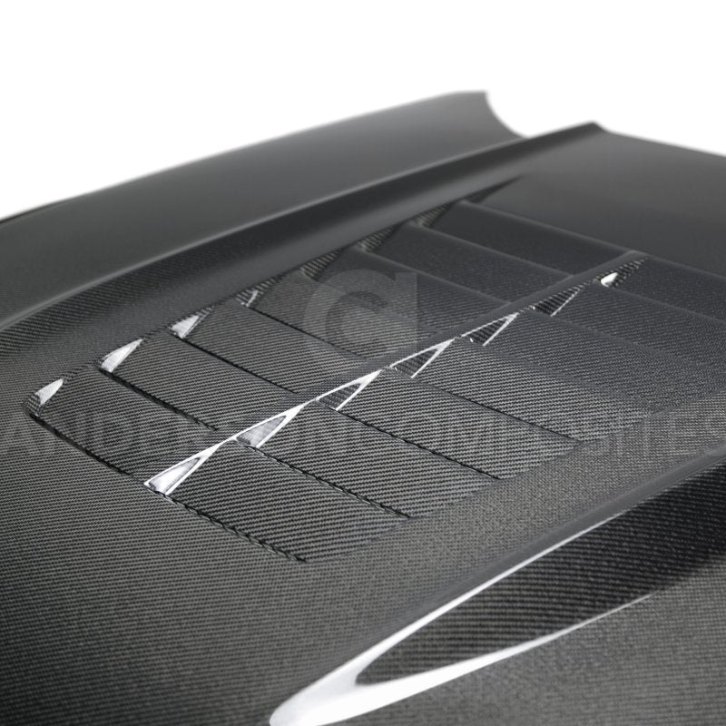 Anderson Composites 15-17 Ford Mustang (Excl. GT350/GT350R) Double Sided Type-GT5 Carbon Fiber Hood - Burkken Auto Parts