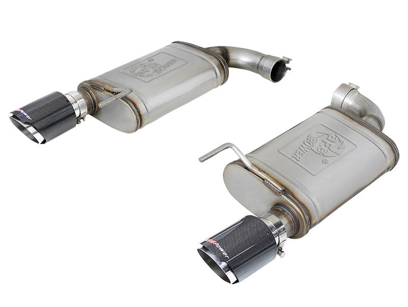 aFe MACH Force Xp SS Axle Back Exhaust System w/ Carbon Fiber Tips 15-17 Ford Mustang GT V8-5.0L - Burkken Auto Parts