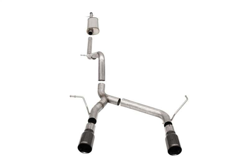 Corsa 2007-2018 Jeep Wrangler JKU 3.6L Sport 2.75in Cat-Back Exhaust w/ Single 4in Black Tips - Burkken Auto Parts