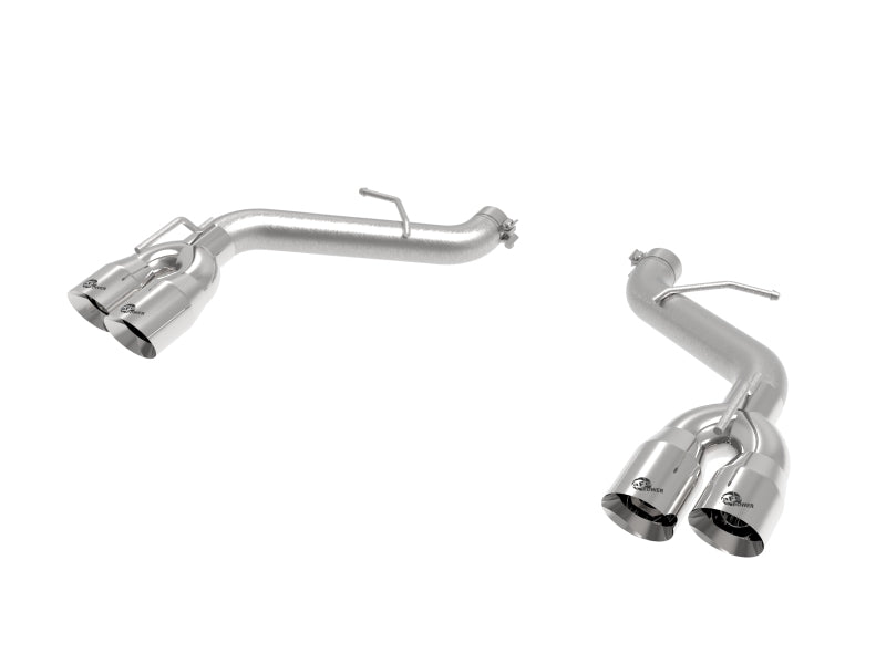 aFe POWER MACH Force-Xp 3in Axle-Back Exhaust 16-20 Chevy Camaro SS V8 6.2L w/o Mufflers - Polished - Burkken Auto Parts