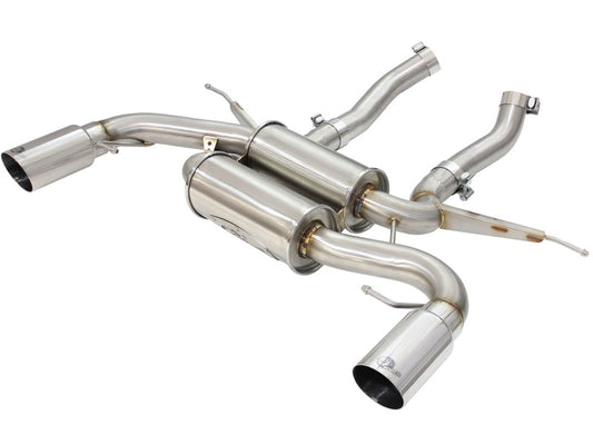 aFe MACHForce XP 2.5in Axle Back Stainless Exhaust w/ Polished Tips 07-13 BMW 335i 3.0L L6 (E90/92) - Burkken Auto Parts
