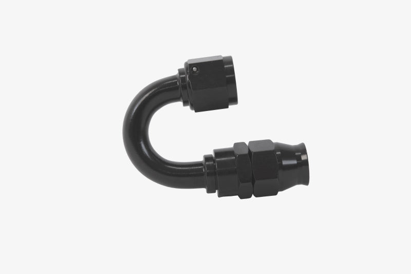Aeromotive PTFE Hose End - AN-08 - 180 Deg - Black Anodized - Burkken Auto Parts