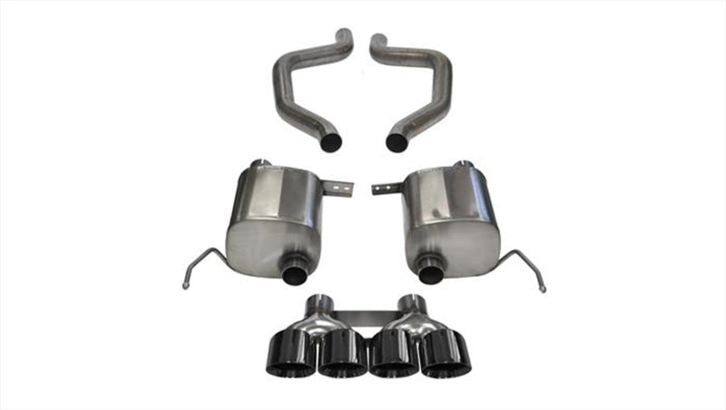 Corsa 17-19 Chevy Corvette Z06 2.75in Axle Back Exhaust Black Dual Rear Exit Quad 4.5in Tip (Sport) - Burkken Auto Parts