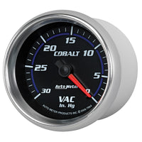 Autometer Cobalt 2-5/8in. / 0-30 IN HG / Mechanical Vacuum Gauge - Burkken Auto Parts
