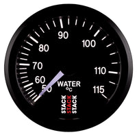 Autometer Stack Instruments 52mm 50-115 Celsius 3/8 BSPT (M) Mechanical Water Temp Gauge - Black - Burkken Auto Parts