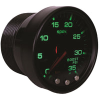 Autometer Spek-Pro Gauge Boost 2 1/16in 35psi Stepper Motor W/Peak & Warn Blacksmoke//Black - Burkken Auto Parts