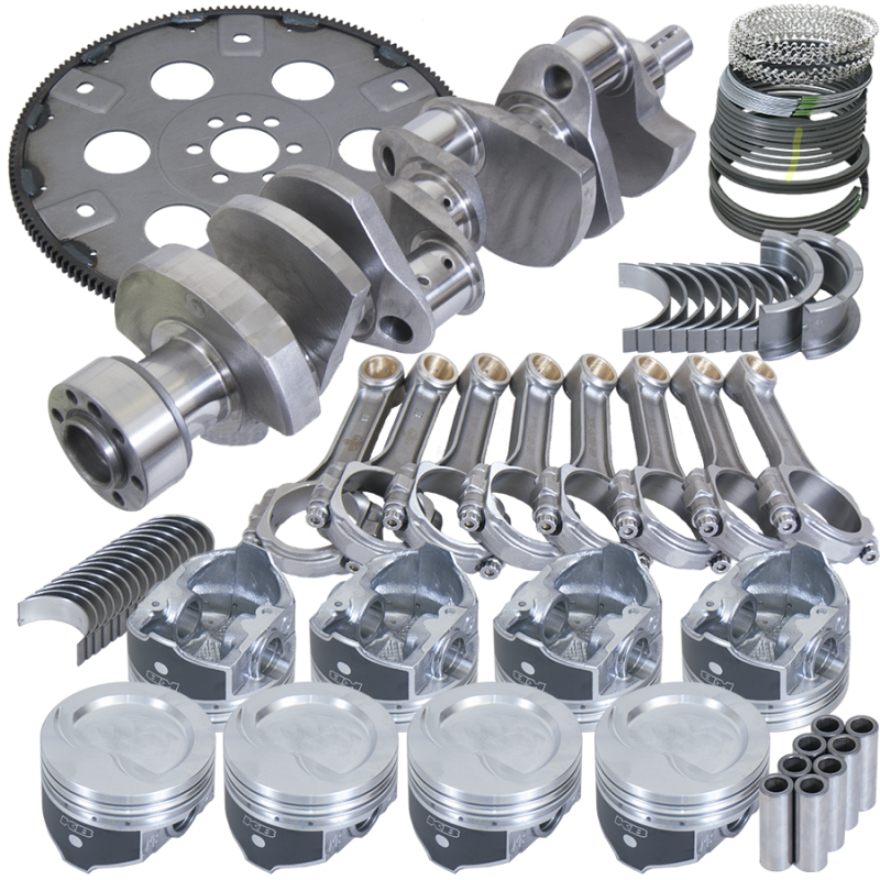 Eagle Chevy 350 1Pc 3.750in Crank 5.700in I-Beam Rod 4.000in Pistons 168 Tooth FP Balanced Assembly - Burkken Auto Parts