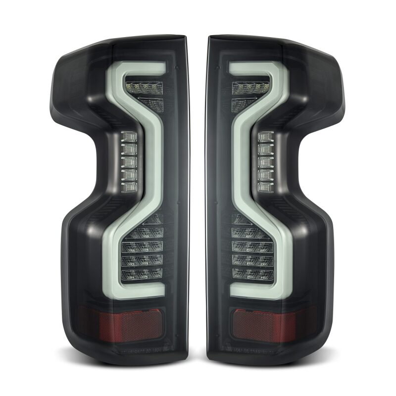 AlphaRex 19-23 Chevrolet Silverado 1500/2500HD/3500HD PRO-Series LED Tail Lights Jet Black - Burkken Auto Parts
