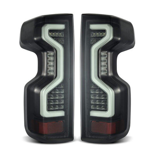 AlphaRex 19-23 Chevrolet Silverado 1500/2500HD/3500HD PRO-Series LED Tail Lights Jet Black - Burkken Auto Parts