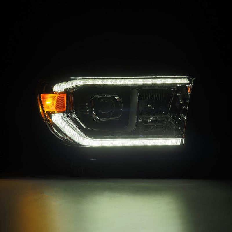 AlphaRex 07-13 Toyota Tundra / 08-17 Sequoia LUXX LED Proj HL Chrome w/Actv Light / Seq. Sig + DRL - Burkken Auto Parts