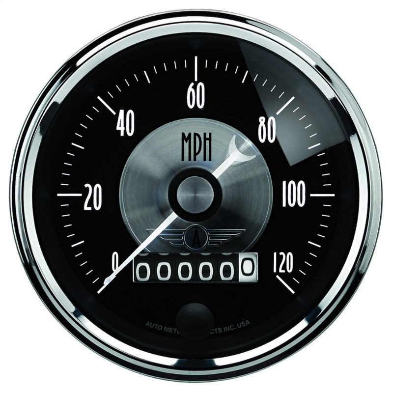 Autometer Prestige Series Black 3-3/8in 120mph Electronic Programmable Speedometer Gauge - Burkken Auto Parts