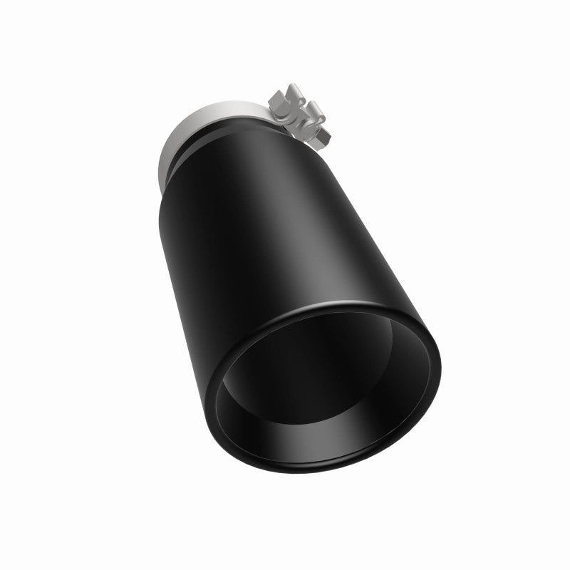 MagnaFlow Tip Stainless Black Coated Single Double Round Single Outlet 5in Dia 4in Inlet 13in L - Burkken Auto Parts