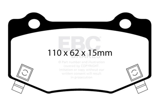 EBC 16+ Cadillac ATS-V 3.6 Twin Turbo Redstuff Rear Brake Pads