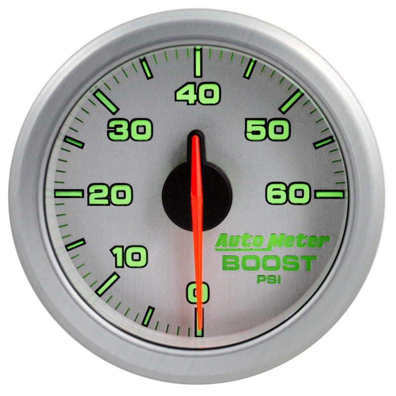 Autometer Airdrive 2-1/6in Boost Gauge 0-60 PSI - Silver - Burkken Auto Parts