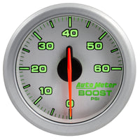 Autometer Airdrive 2-1/6in Boost Gauge 0-60 PSI - Silver - Burkken Auto Parts