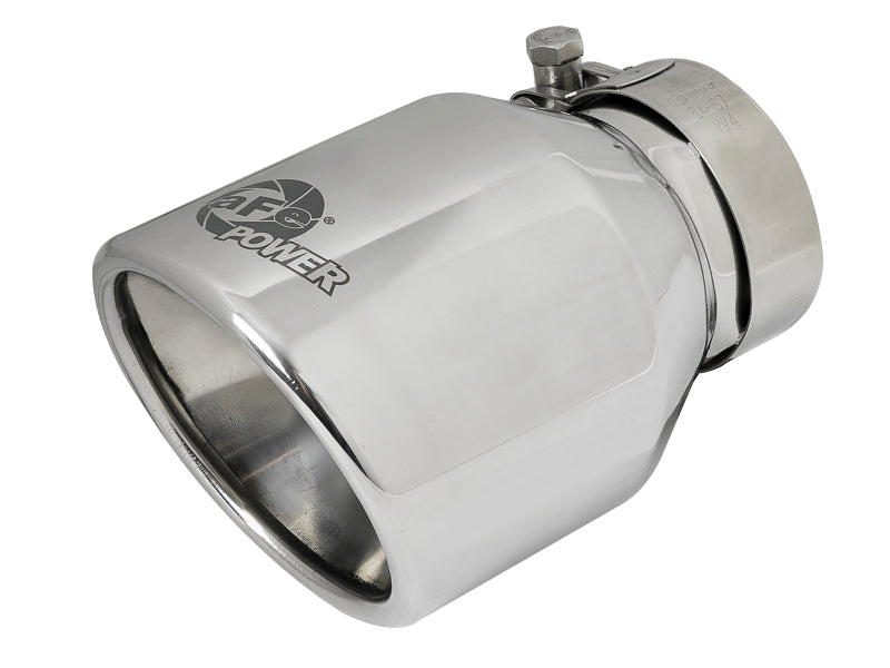 aFe MACH Force-Xp 304 SS Clamp-On Exhaust Tip 2.5in. Inlet / 4in. Outlet / 6in. L - Polished - Burkken Auto Parts