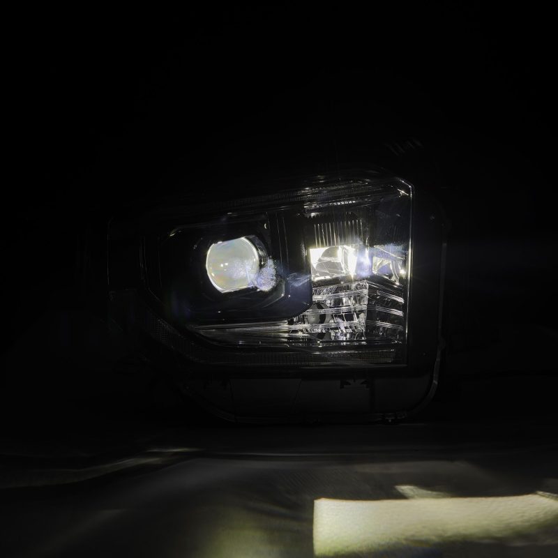 AlphaRex 14-21 Toyota Tundra LUXX-Series LED Proj Headlights Alpha-Blk w/Actv Light & Seq. Sig + DRL - Burkken Auto Parts