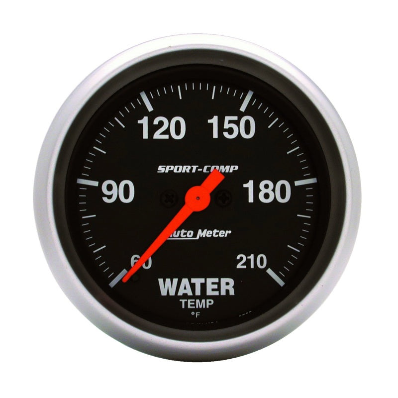 Autometer Sport-Comp 2-5/8in Water Temperature 60-210 Degrees F Stepper Motor Gauge - Burkken Auto Parts