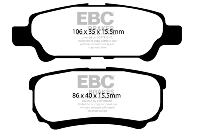 EBC 11-14 Chrysler 200 2.4 Redstuff Rear Brake Pads - Burkken Auto Parts