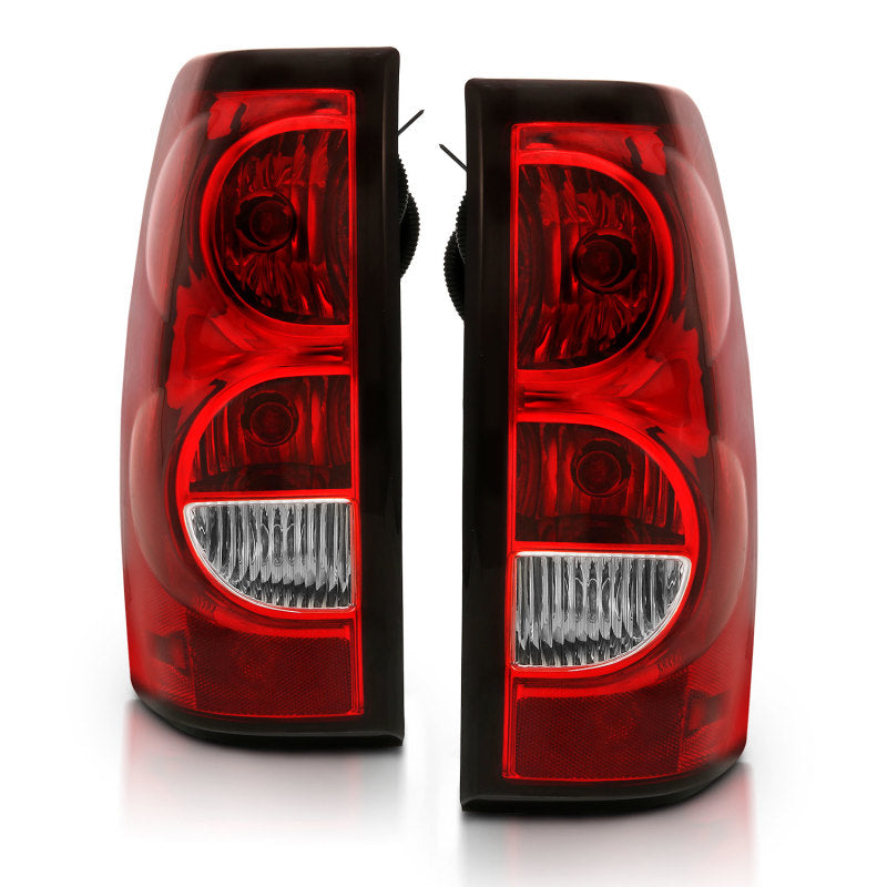 ANZO 2004-2007 Chevy Silverado Taillight Red/Clear Lens w/Black Trim (OE Replacement) - Burkken Auto Parts